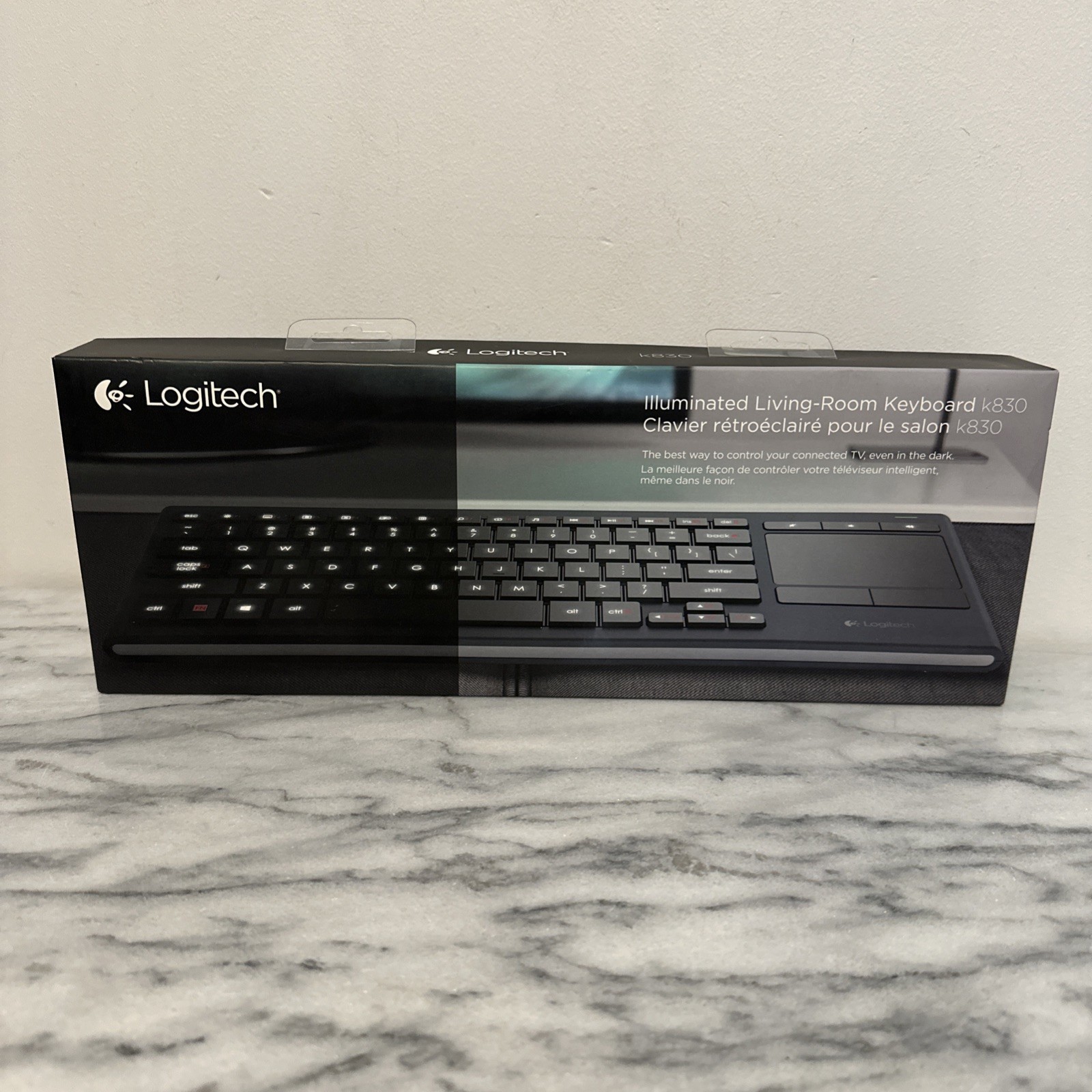 Logitech K830 Wireless Illuminated Keyboard with Built-in Touchpad New Open Box