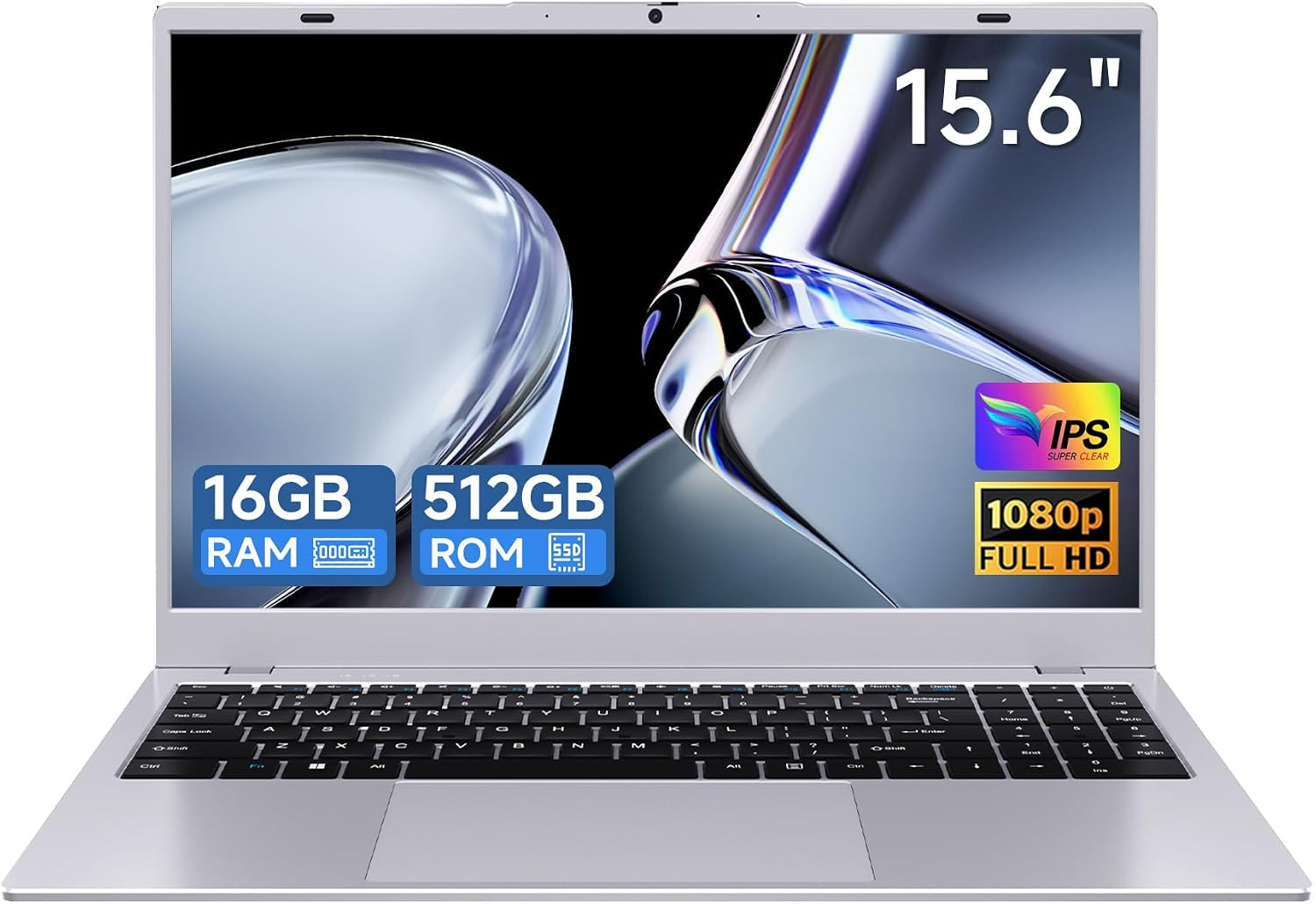 15.6 Inch Laptop, 16GB RAM 512GB SSD, Pentium 6500Y up to 3.4Ghz, FHD IPS Displa