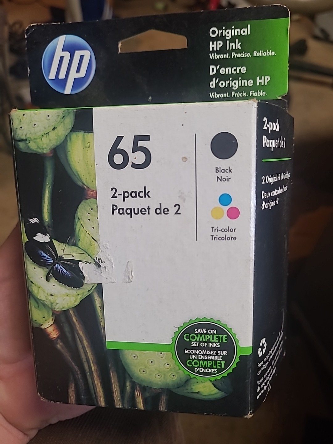 Genuine HP 65 (T0A36AN) Black & Tri-color Ink Cartridges OEM New. Exp 03/2021