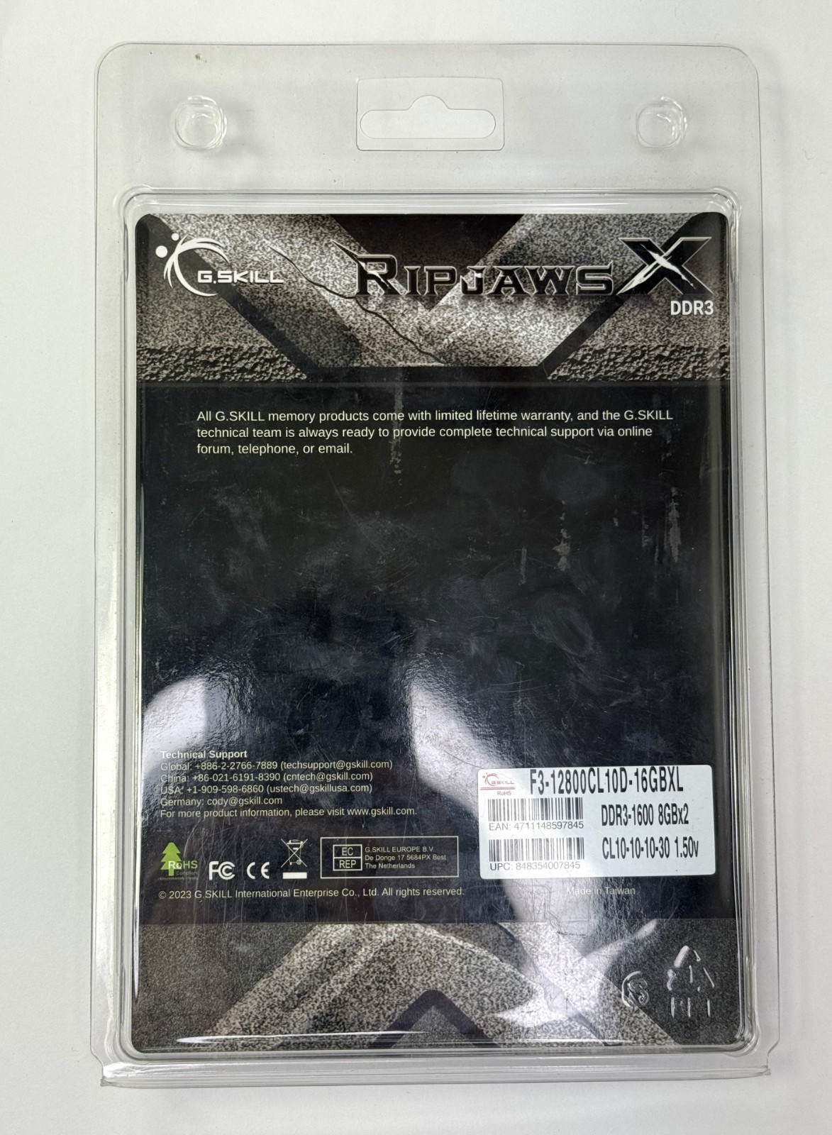 G.SKILL Ripjaws X Series F3-12800CL10D-16GBXL16GB (2 x 8GB) Desktop Memory