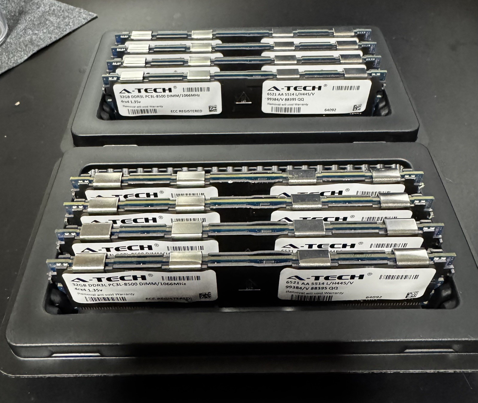 A-Tech 256GB 8x32GB 4Rx4 PC3L-8500R DDR3 1066MHz ECC REG RDIMM Server Memory RAM