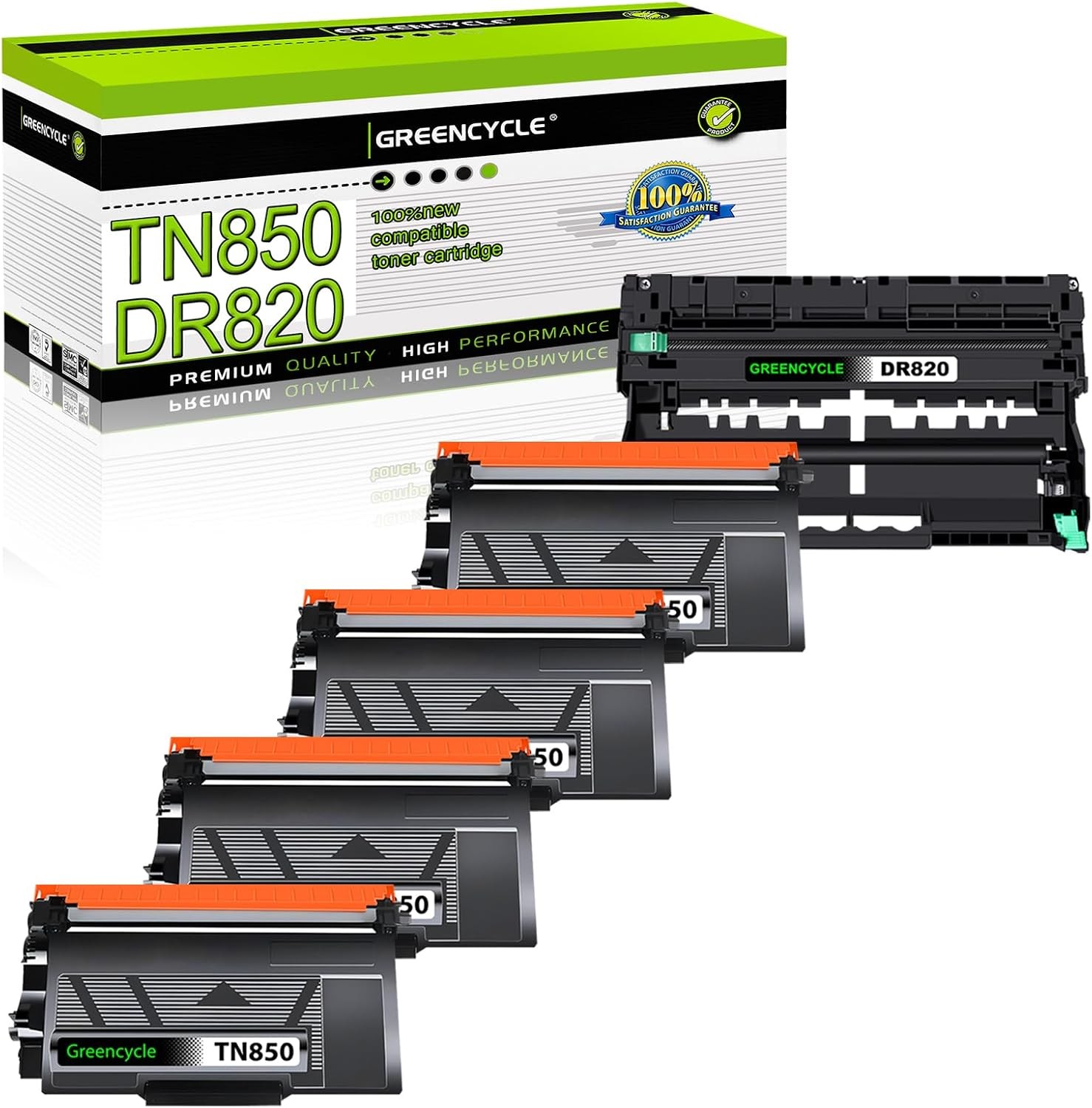 4 TN850 Toner +1 DR820 Drum for Brother TN-850 MFC-L5850DW HL-L5200DW HL-L6300DW