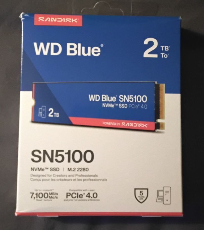 Brand New WD Blue SN5100 2TB NVMe SSD-M.2 2280 PCIe Gen 4.0 Internal SSD
