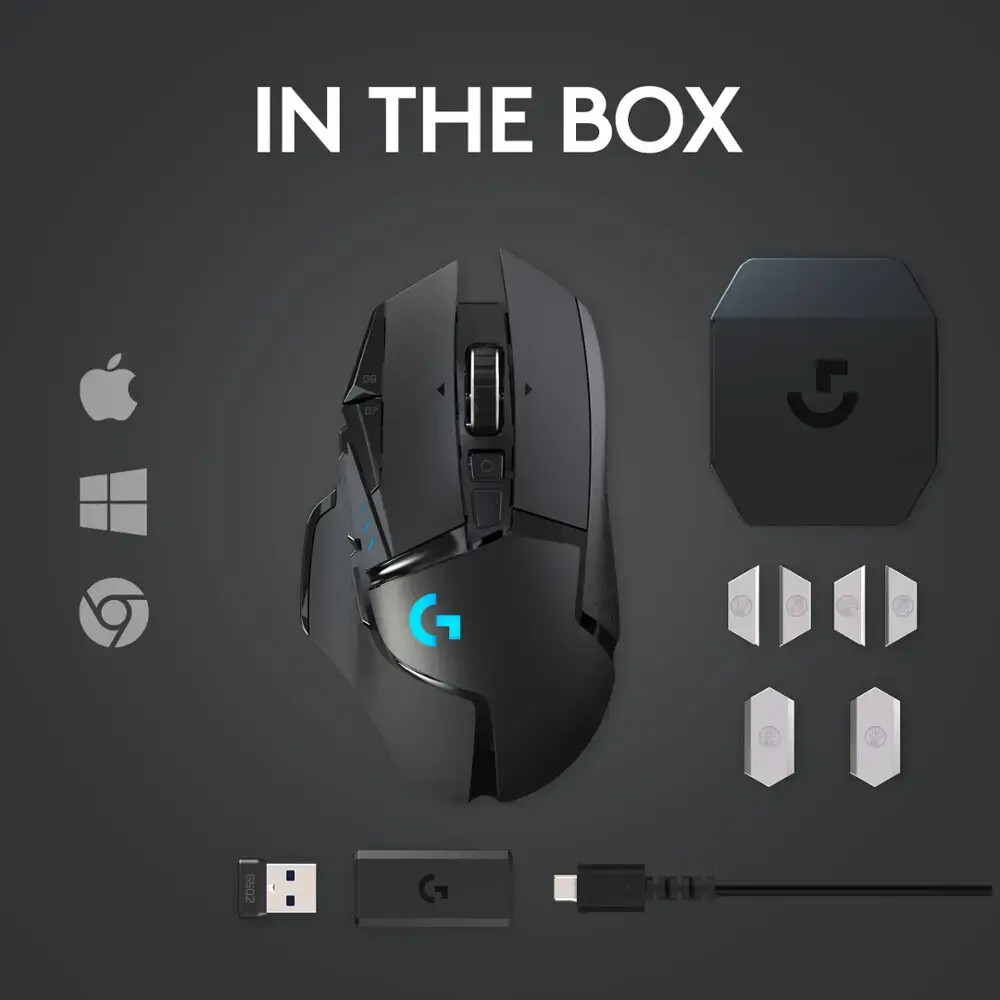 Logitech – G502 Lightspeed Wireless Optical Gaming Mouse with RGB Lighting