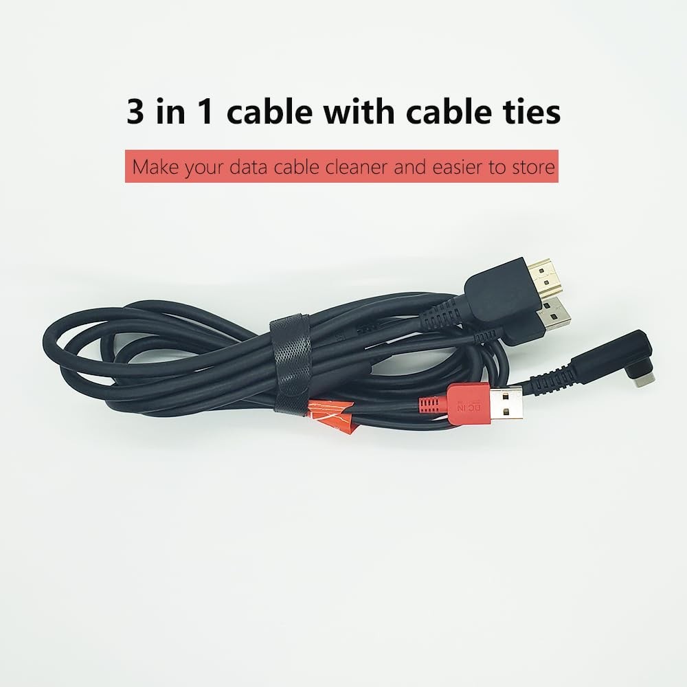 3-in-1 Cable 1.5M for Huion Kamvas 12 13 16 (2021) – Connects Display