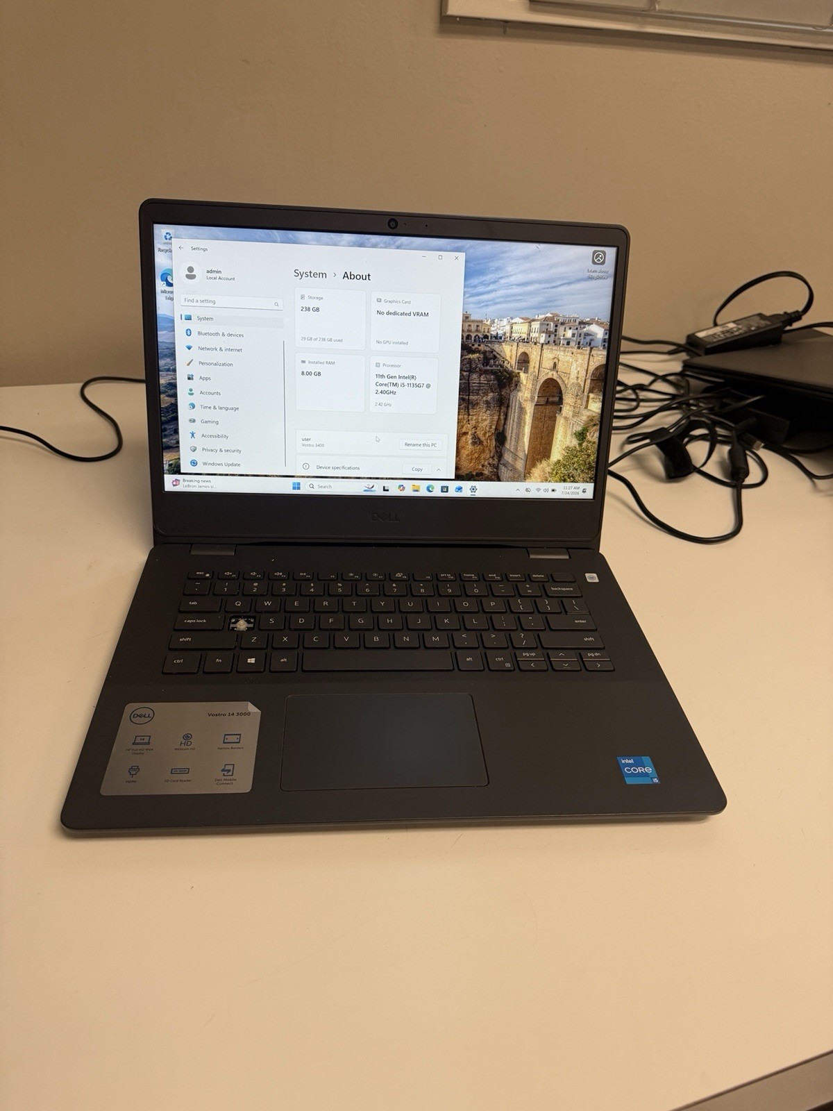 ✅ Dell Vostro 3400 ✅ 14″ FHD ✅ i5-1135G7 8GB RAM ✅ 256GB NVMe Win 11 Pro ✅ HDMI
