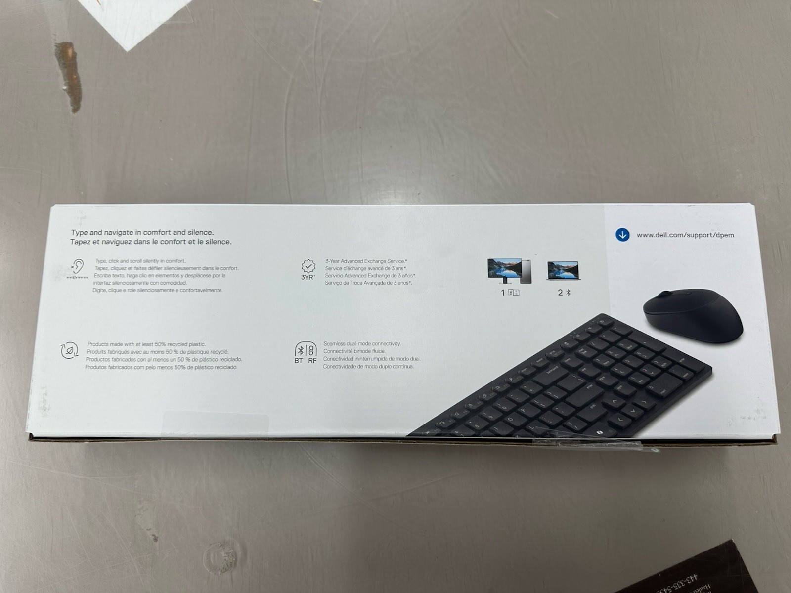 NEW Dell KM555 US Silent Compact Keyboard and Mouse – wireless