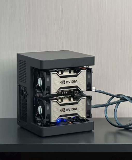 AI Server 2x NVIDIA Tesla V100 32GB GPU 64GB VRAM External eGPU Dock