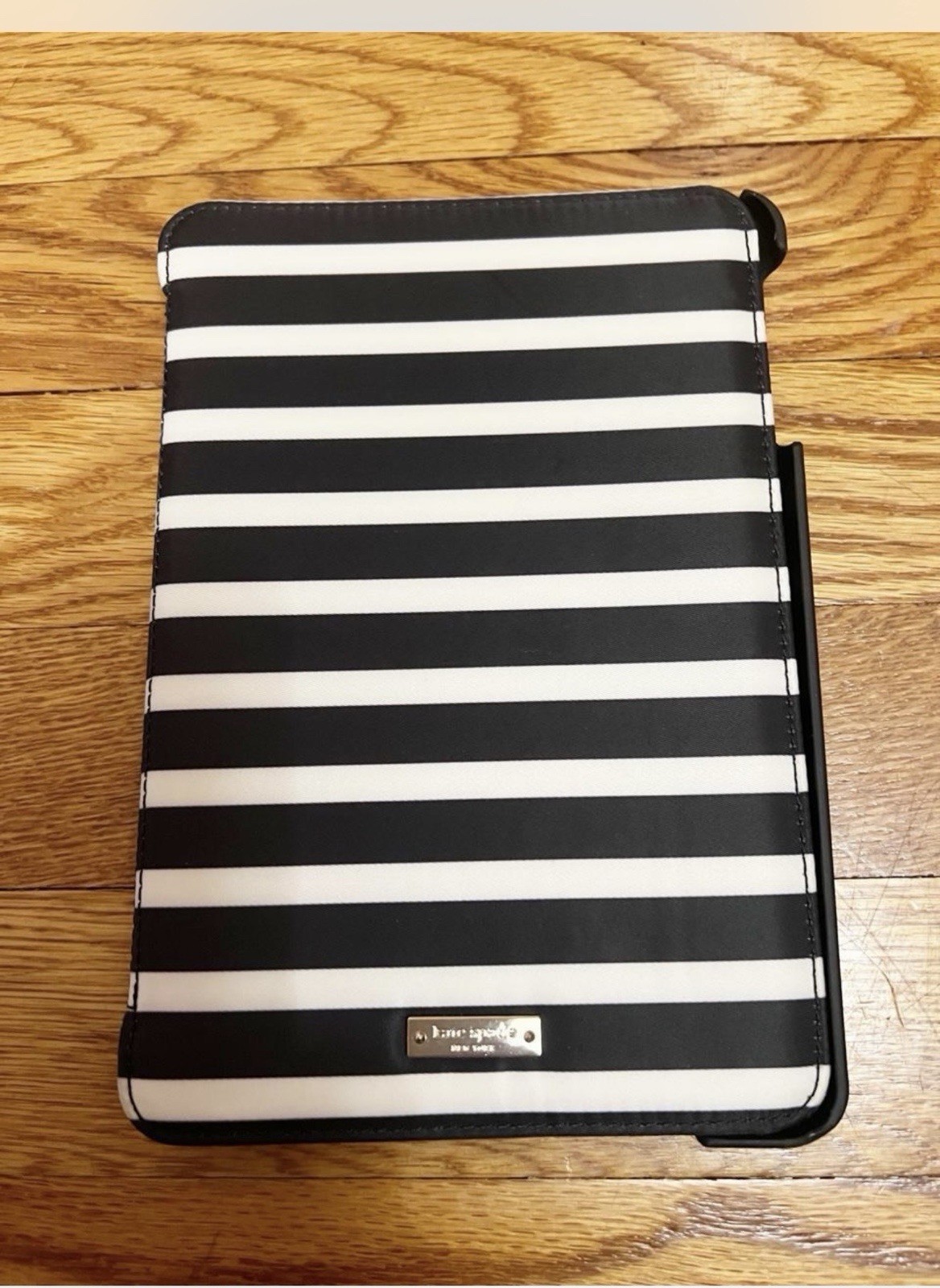 KATE SPADE New York “Live Colorfully” IPad Mini Folio Case, Black White Striped