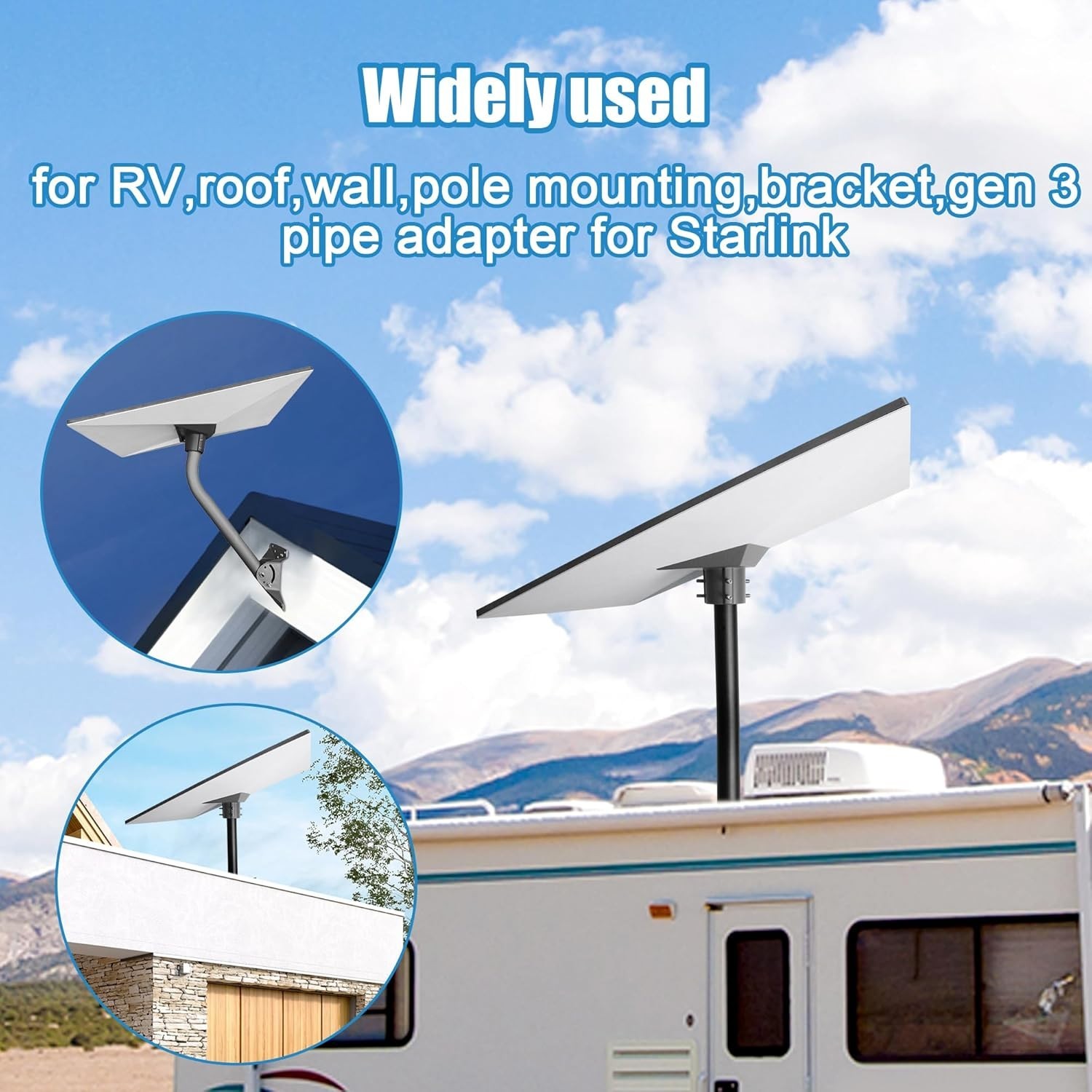 Pipe Adapter for Starlink Standard Dish – 360° Rotation, 20° Tilt