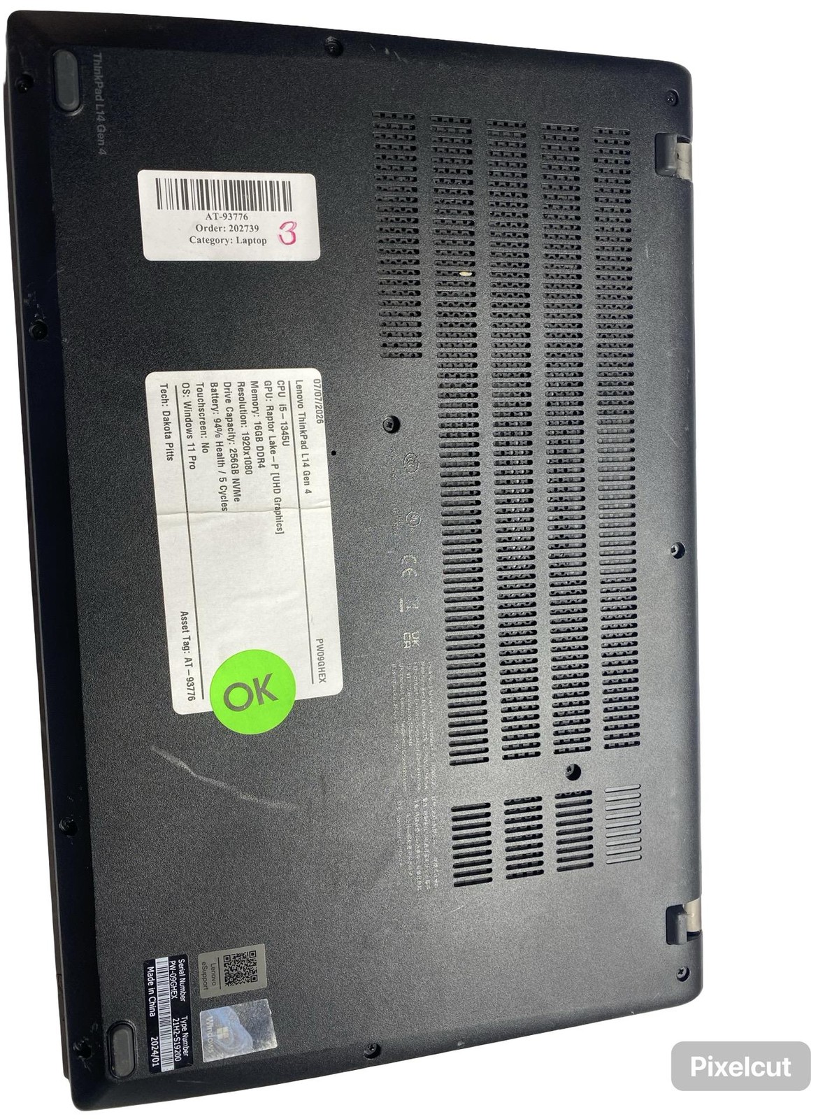 Lenovo ThinkPad L14 Gen 4 i5 1345U 16GB 256GB Windows 11 Pro Battery Grade C