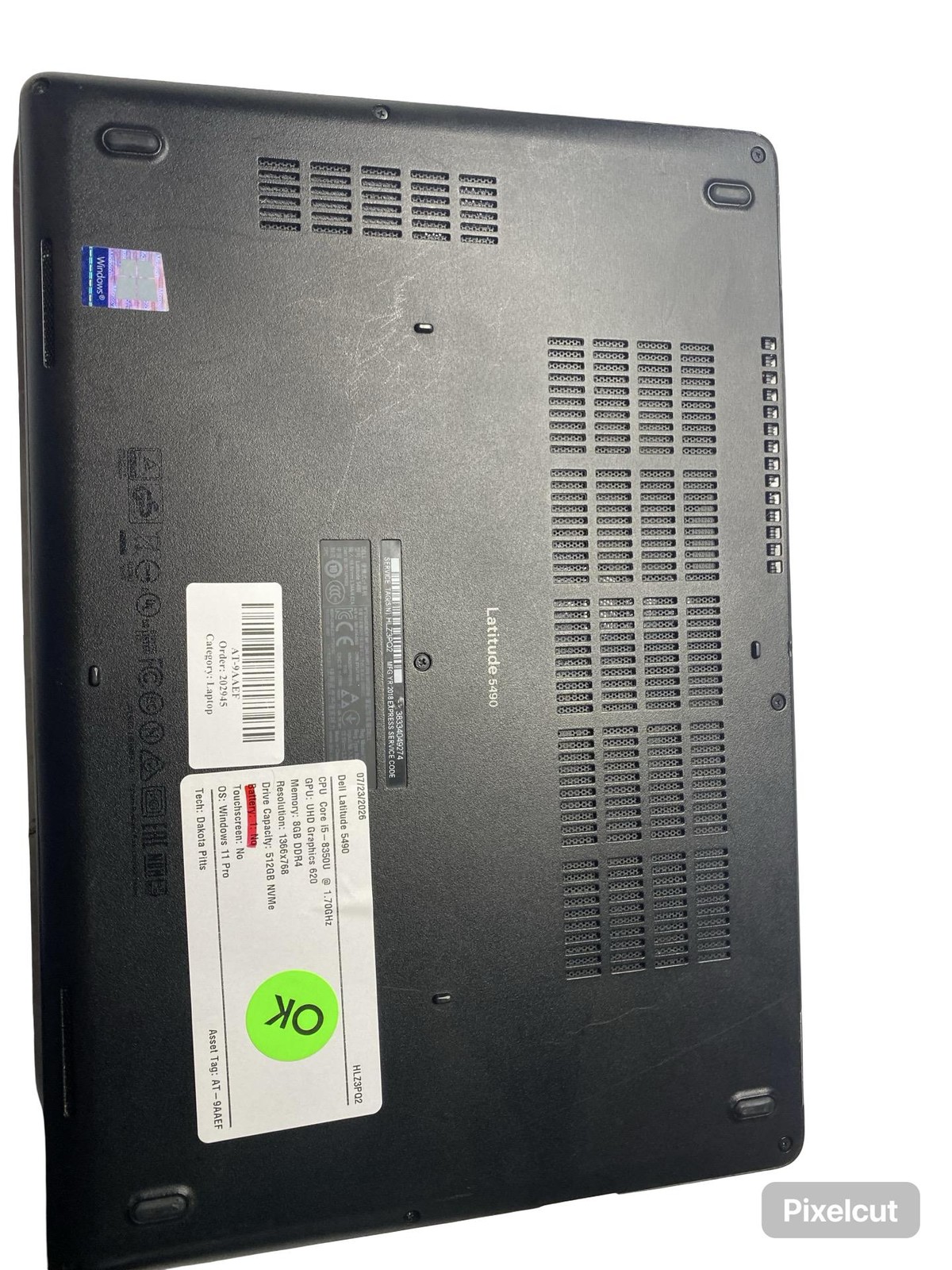 Dell Latitude 5490 i5 8350U 8GB 512GB Windows 11 Pro NO Battery Grade C