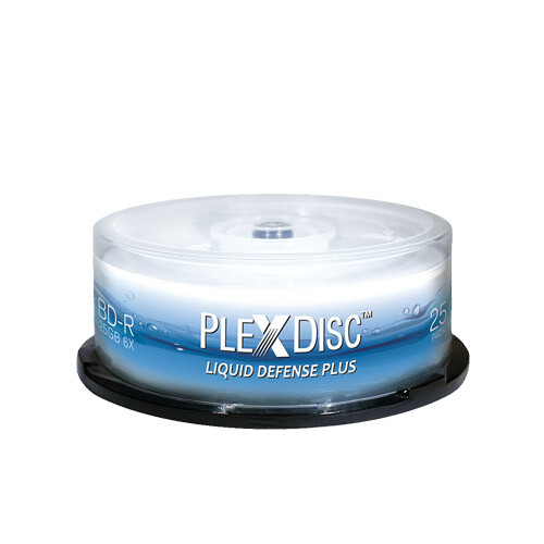 25 PlexDisc 25GB Glossy Water-Resistant White Inkjet Printable BD-R 633-C13