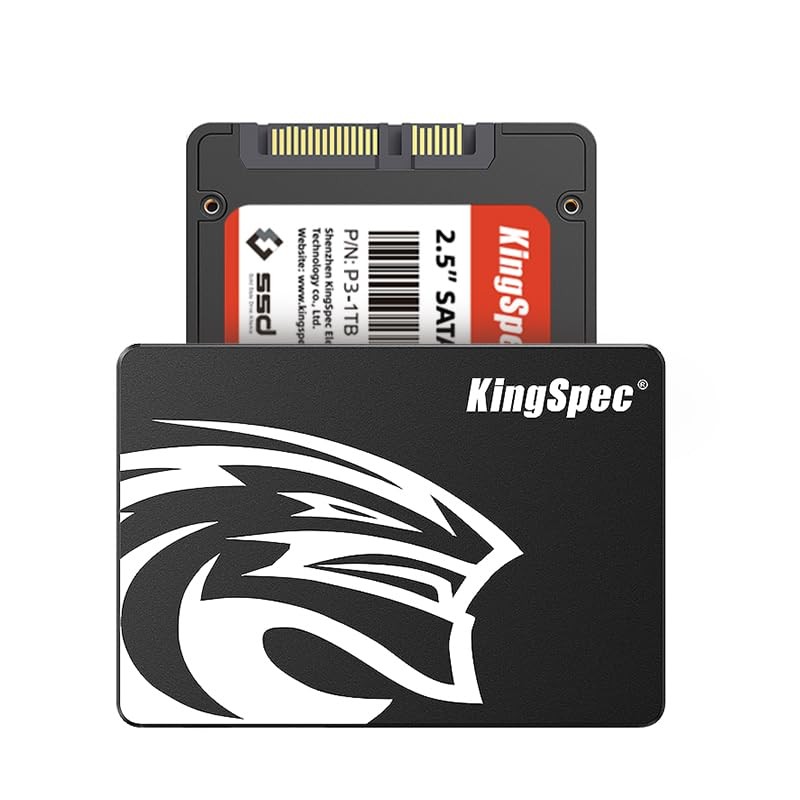 KingSpec 128GB 2.5 SSD SATA III Internal – 550MB/s Read, 520MB/s 128GB, Black