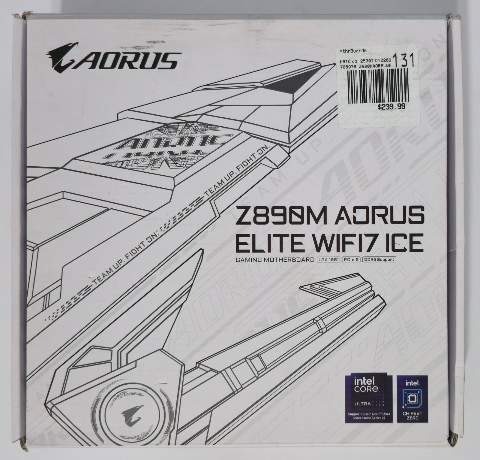 GIGABYTE Z890M AORUS ELITE WIFI7 ICE INTEL MOTHERBOARD (No Wifi Antenna)