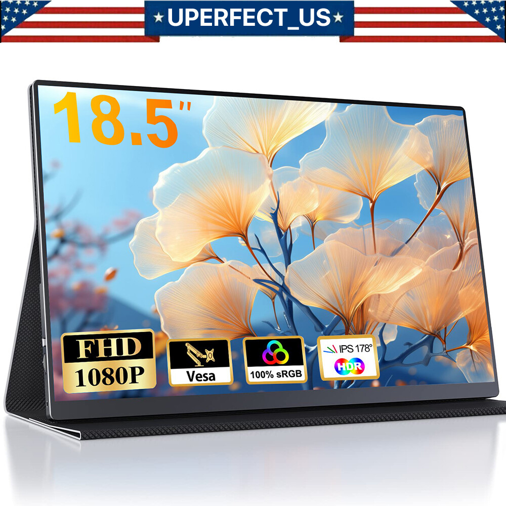 18.5″ Portable Monitor 1920*1080 Type C USB C Screen 120Hz Monitor For Game Xbox