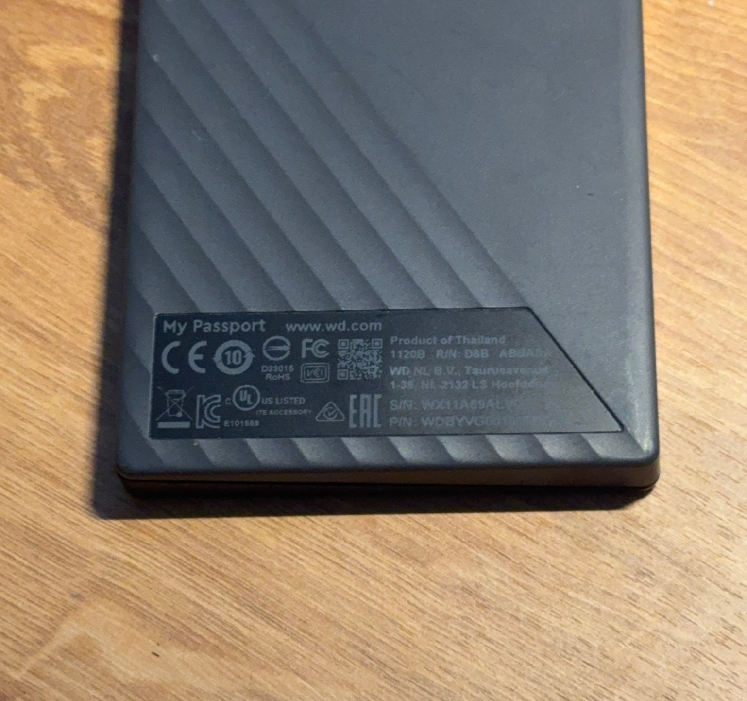 WD My Passport WD10SDRW-11A0XS0 1TB External HDD Low Hours (10D)