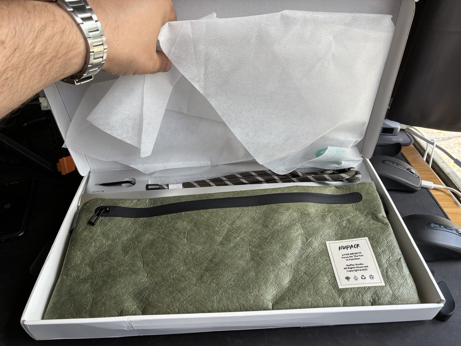 NuPhy NuPack Keyboard Carrying Case Air75v2 Color Camp Green