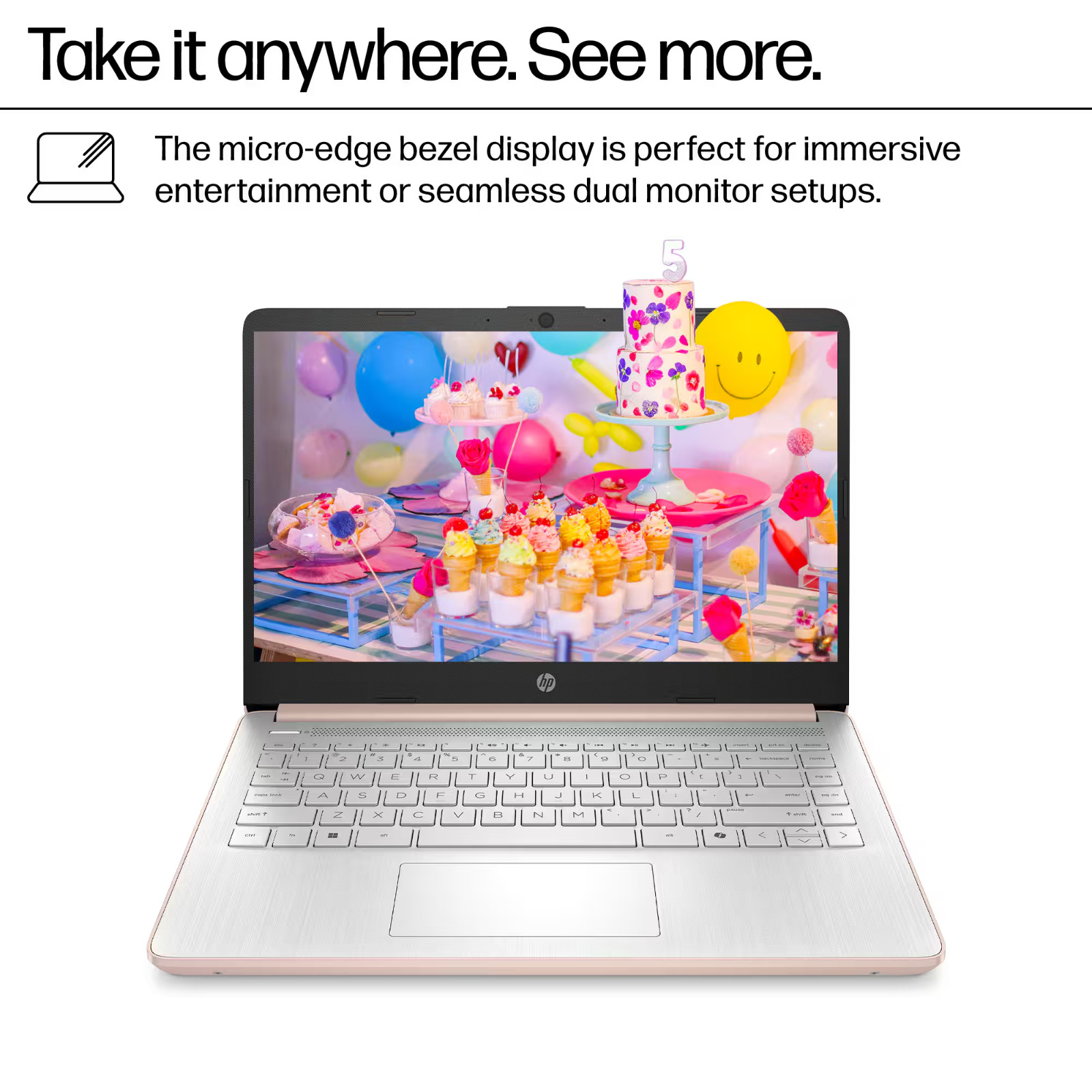 HP Laptop Computer 14″, Intel N150, 8GB RAM + 256GB Storage, Windows 11 Pro