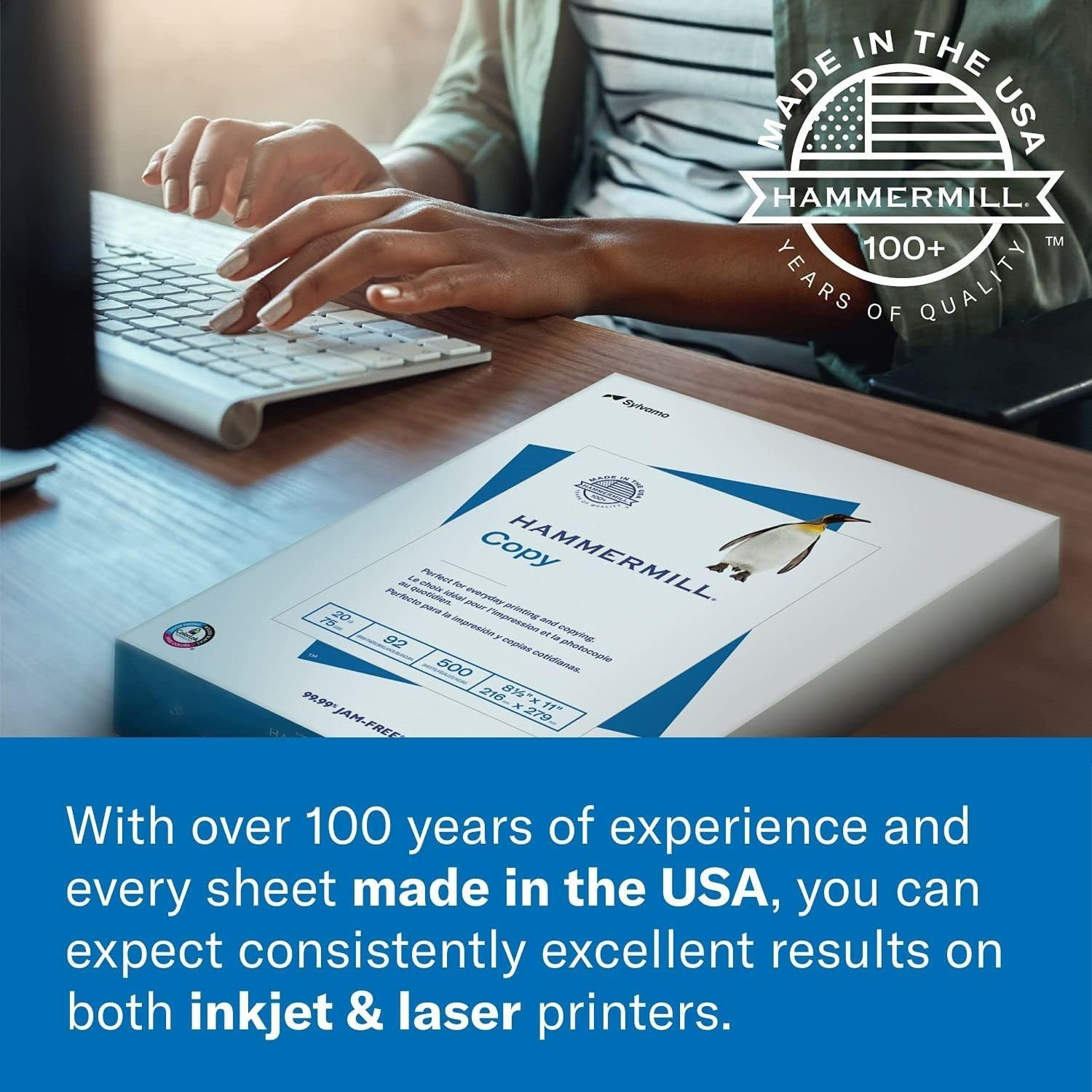 Vibrant 20 lb Blue Colored Paper, 500 Sheets, 30% Recycled – Jam-Free Efficiency