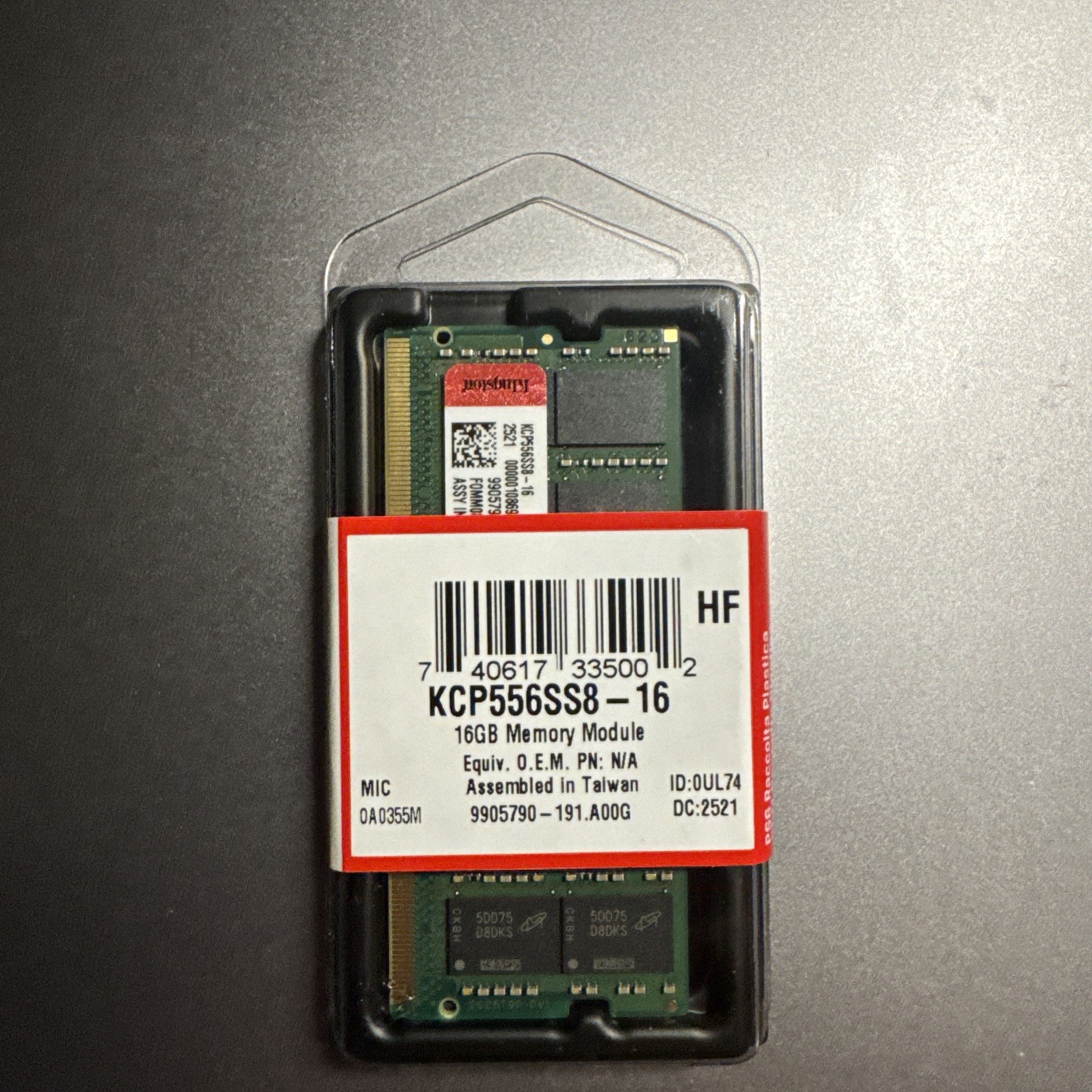 Kingston KCP556SS8-16 16GB DDR5 SO-DIMM 262-Pin 5600MHz RAM Memory Module