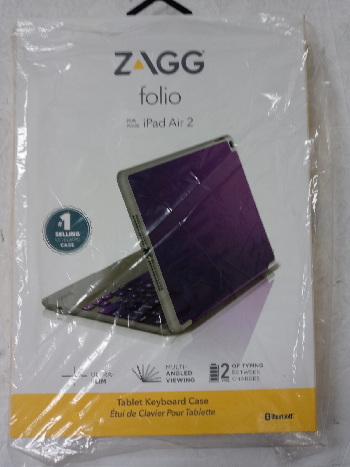 ZAGG iPad Air 2 Bluetooth Folio Case Ultra-Slim Keyboard Case Rare Orchid