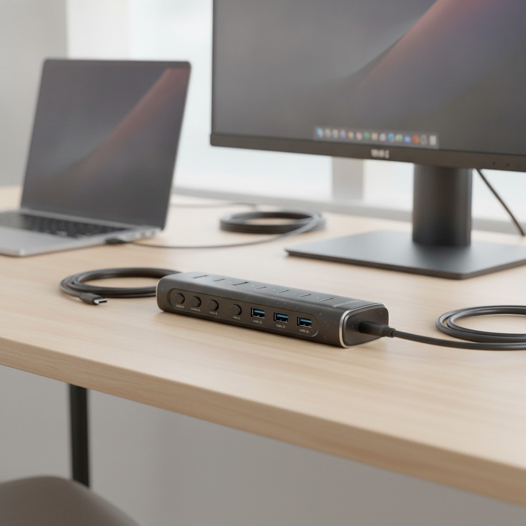 7-Port Powered USB Hub, USB 3.2, 4 USB-C 3.2, 3 USB-A 3.2, 10Gbps, RSH-H7C4