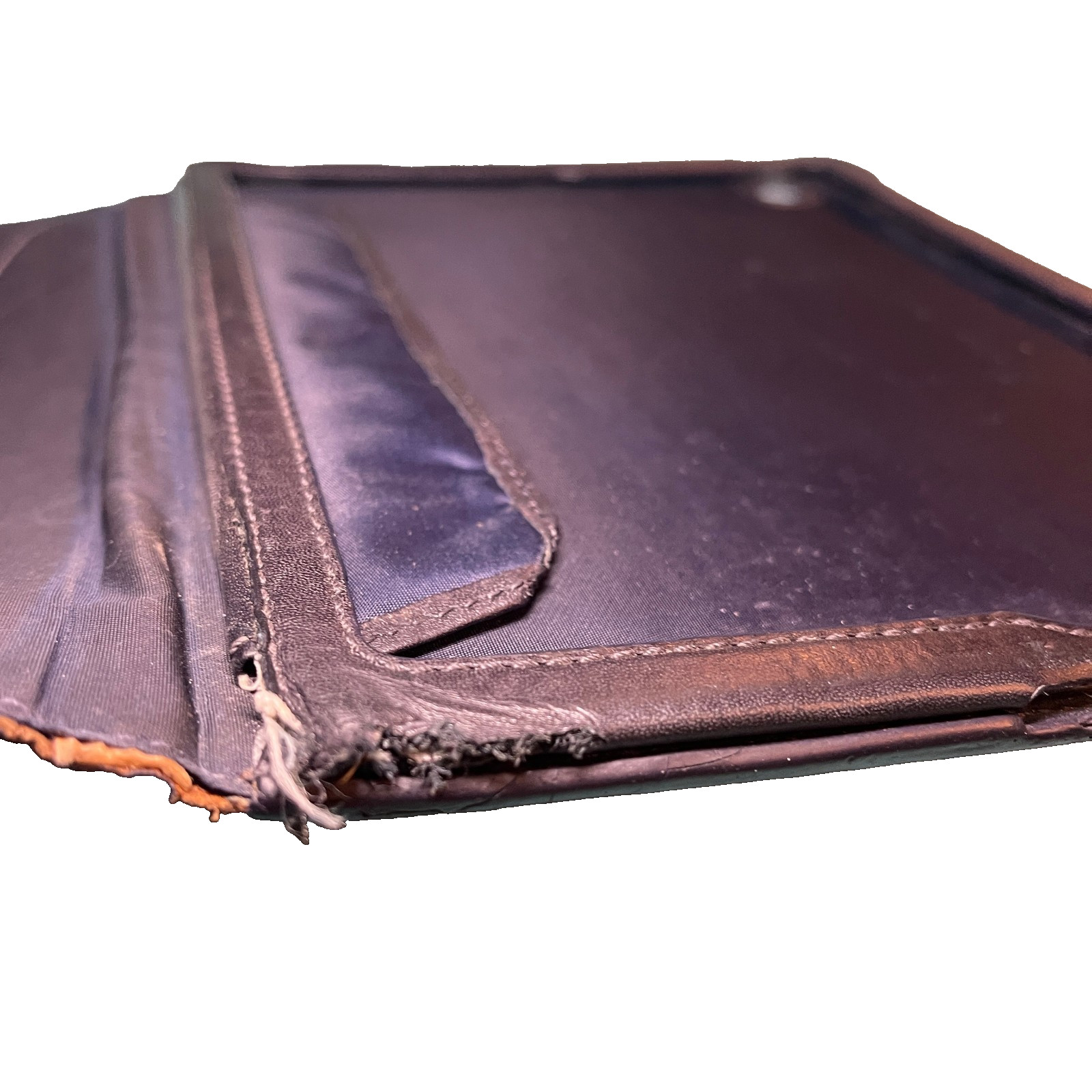 Coach Leather Sleeve Pouch for Apple iPad Brown Blue Stripe Rare
