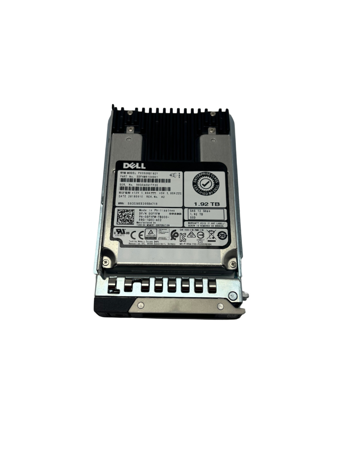 Dell 0FYFW 1.92TB SAS 12Gps RI 2.5 SSD PX05SRB192Y SDFAM81DAB01″