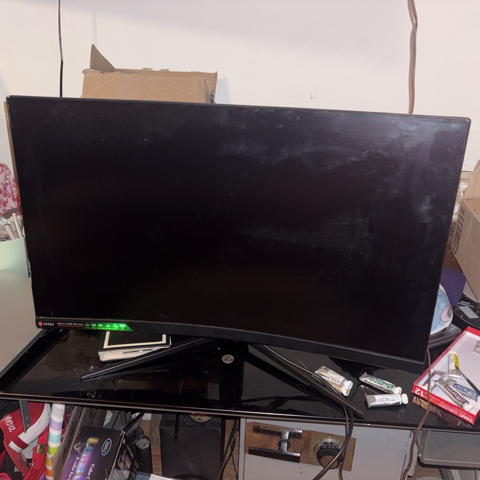 MSI Optix G32C4 32” Curved Monitor 165Hz 1ms VA FHD 1080p HDMI/DP FOR PARTS