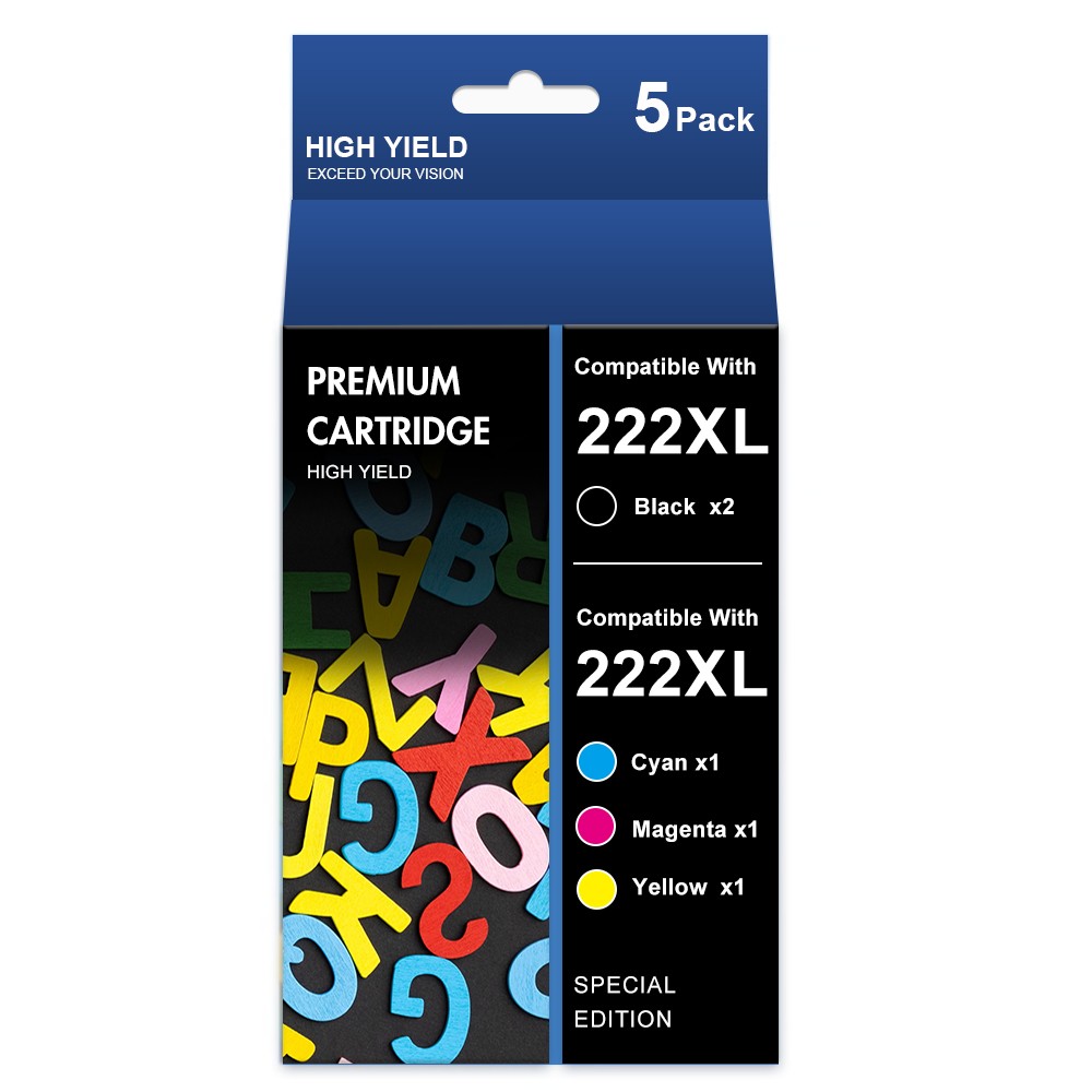 T222 222XL Ink Cartridges Compatible with Epson T-222XL for WF-2960 XP-5200 Lot