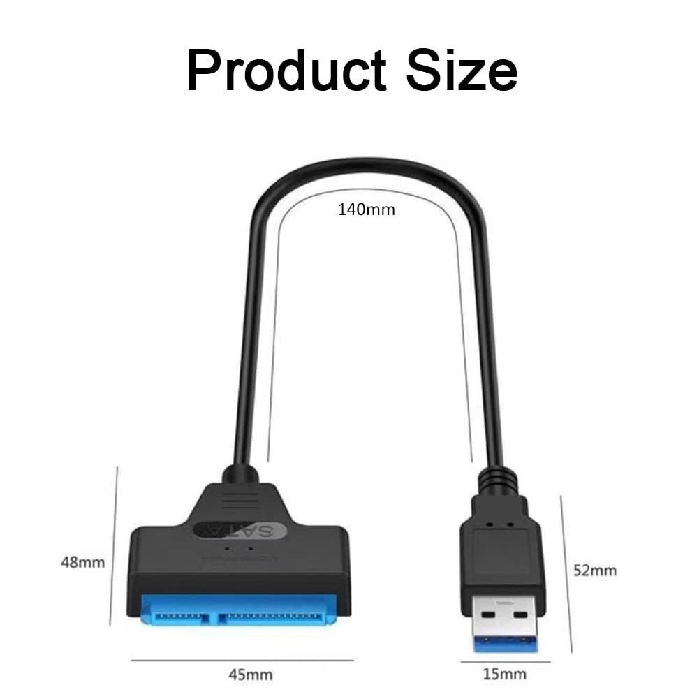1-2PCS SATA to USB 3.0 Cable USB to SATA III Hard Drive Adapter 2.5” SSD HDD