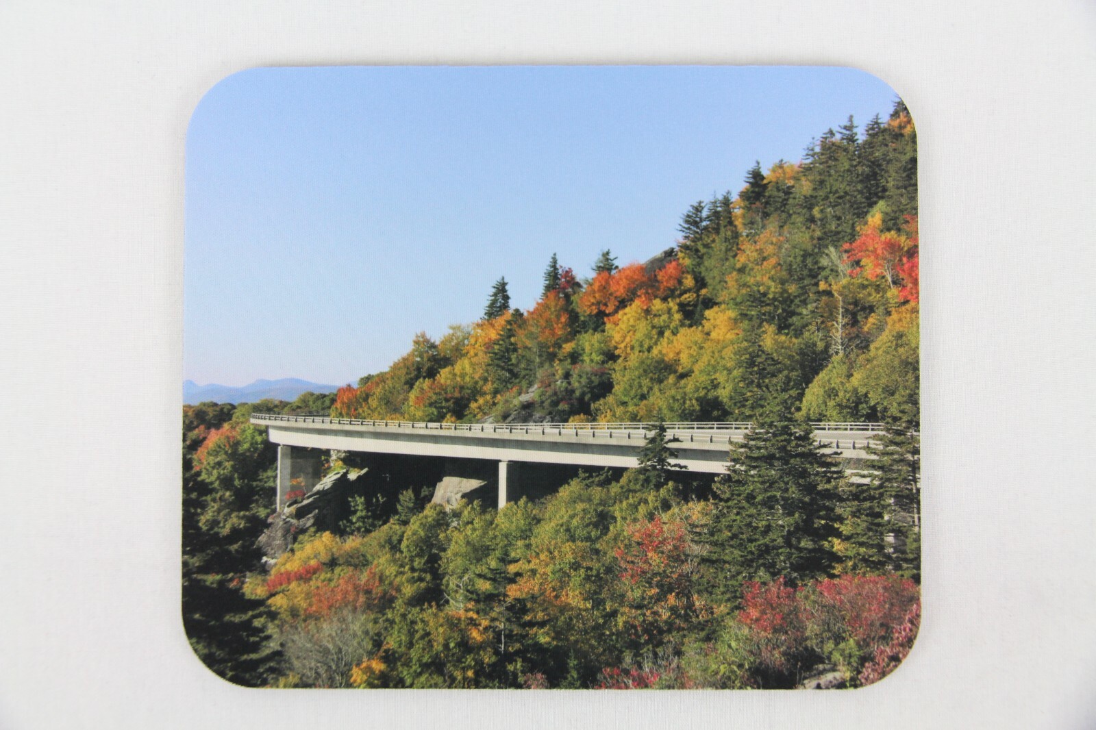 Fall Scenery and Bridge Computer Mouse Pad 9.25 in. x 7.75 in., 5.5 mm Thick