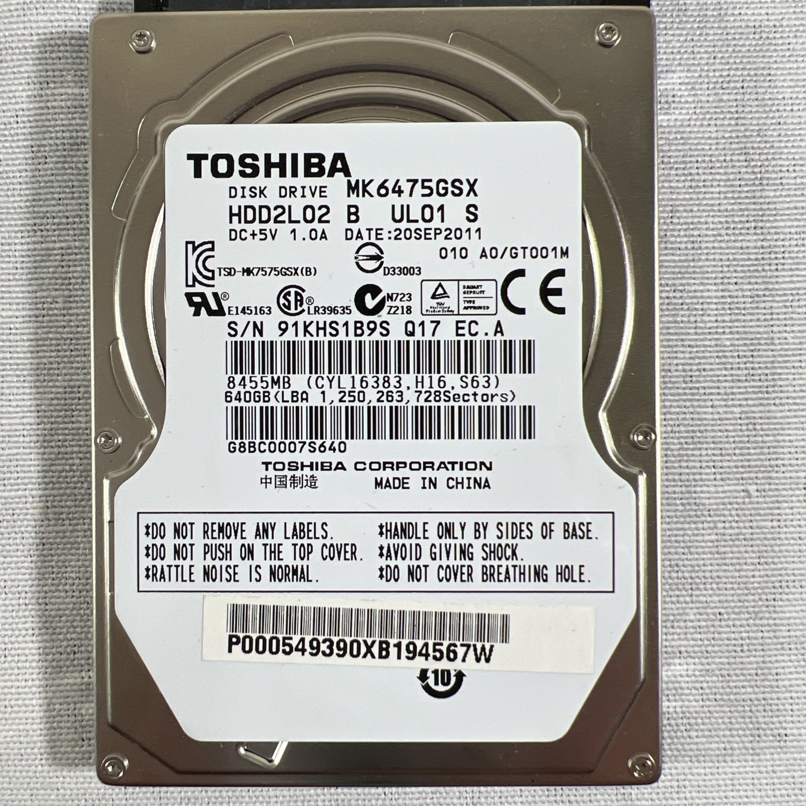 Lot of 11 1TB/ 500/640/750/128/250/480/512 GB HDD/ SSD *Tested & Formatted*