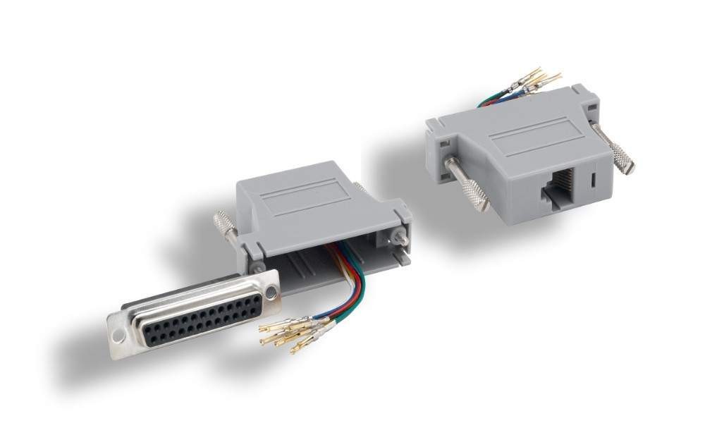 RJ45 to DB25-Female Modular Adapter Gray