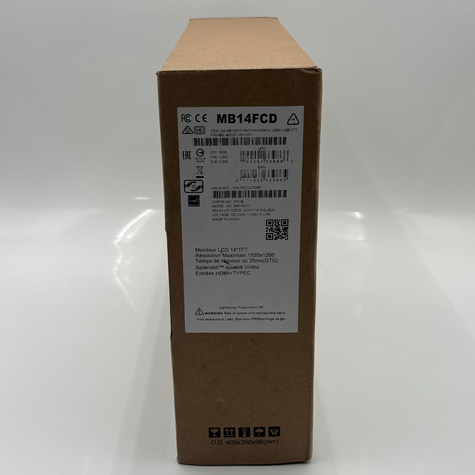 ASUS ZenScreen Duo 360 Dual 14″ 1920×1200 WUXGA USB Type-C Black New Sealed