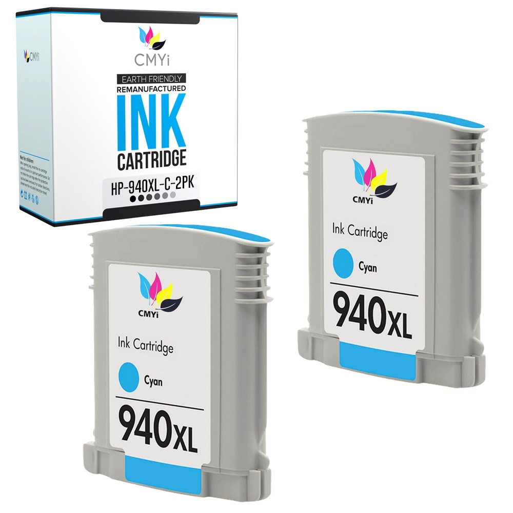 CMYi 2PK 940 Cyan Ink Cartridge XL for HP OfficeJet Pro 8000 – A809a A811a A809n