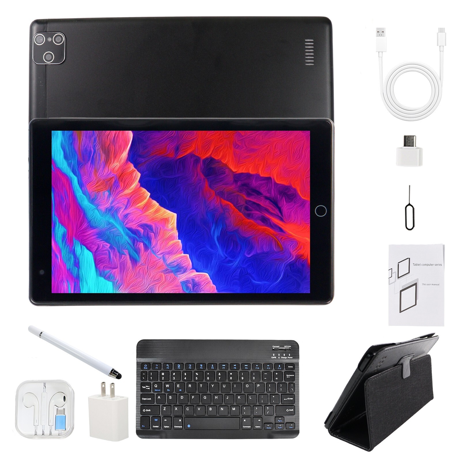 8 Inch Android 10 Ten Core HD Game Tablet Computer PC GPS Wifi Bundle Keyboard