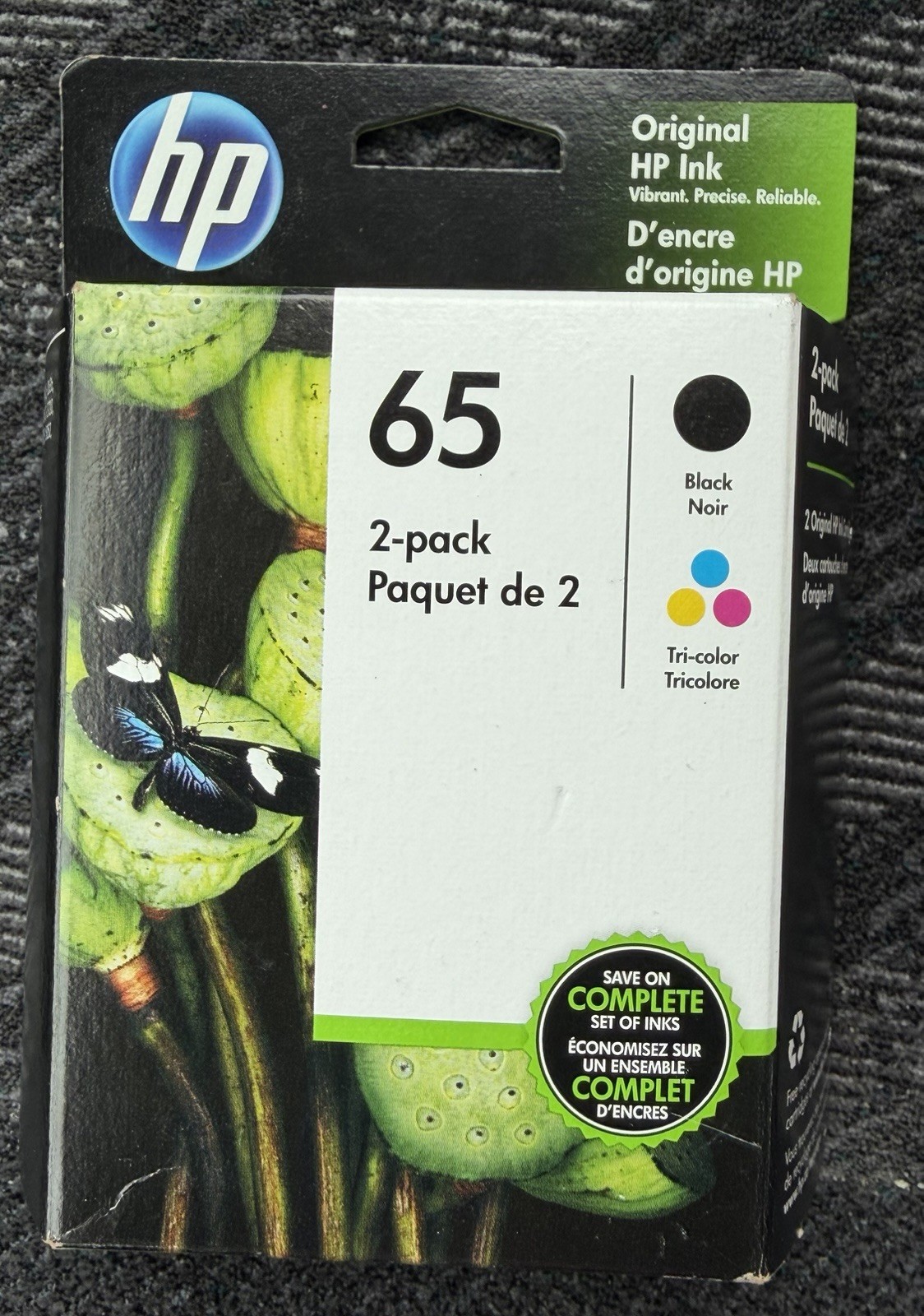 GENUINE HP 65 2 pack Combo Ink Cartridges 65 Black and Tri-Color Expired 03/2024