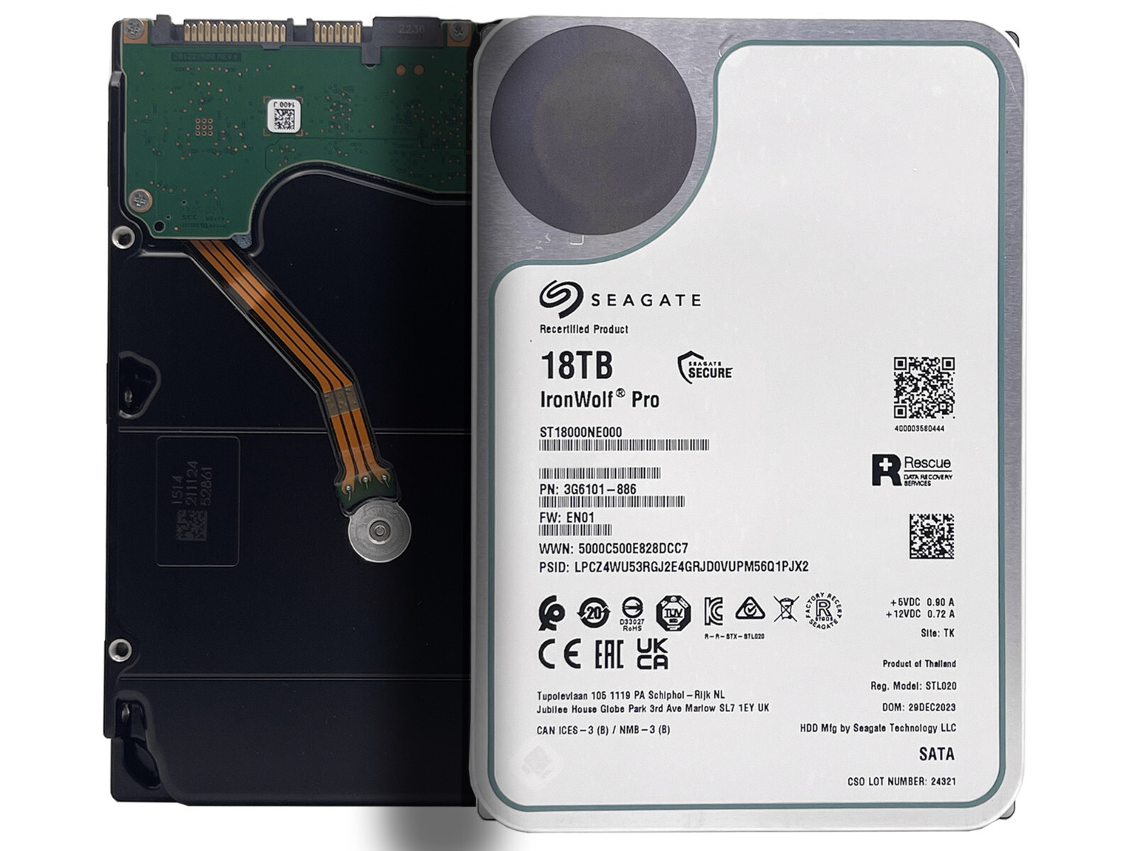 Seagate IronWolf Pro ST18000NE000 18TB 7200RPM SATA 6Gb/s 3.5″ NAS Hard Drive