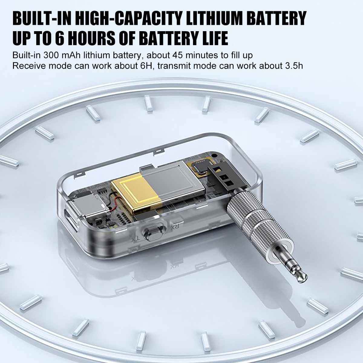 Wireless Bluetooth 5.4 Transmitter Receiver 2-in-1 Adapter Audio 3.5mm Jack Aux