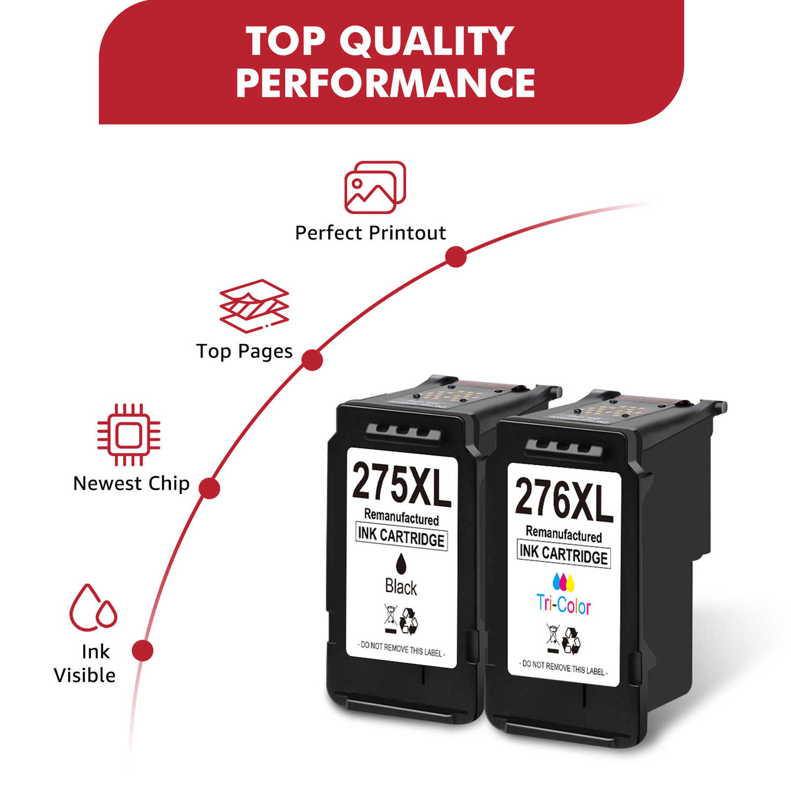 High Yield PG-275XL CL-276XL Ink compatible with Canon PIXMA TR4720 TS3520 Lot