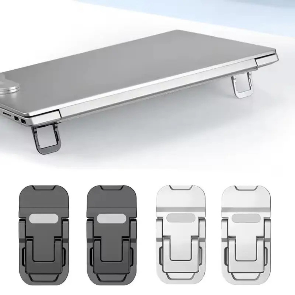 2PCS Foldable Laptop Stand Invisible Adhesive Adjustable Notebook Riser