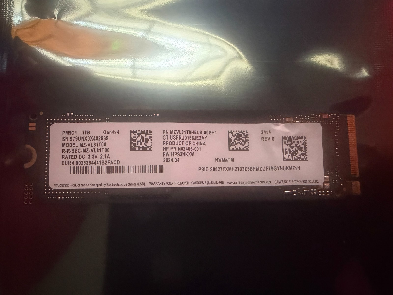 Samsung PM9C1 1TB NVMe M.2 2280 SSD PCIe Gen 4.0 x4