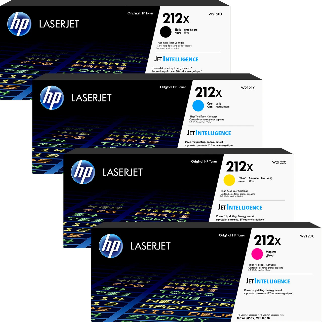 HP 212X High Yield Toner Set W2120X-W2123X Genuine OEM Factory Sealed Fast Ship