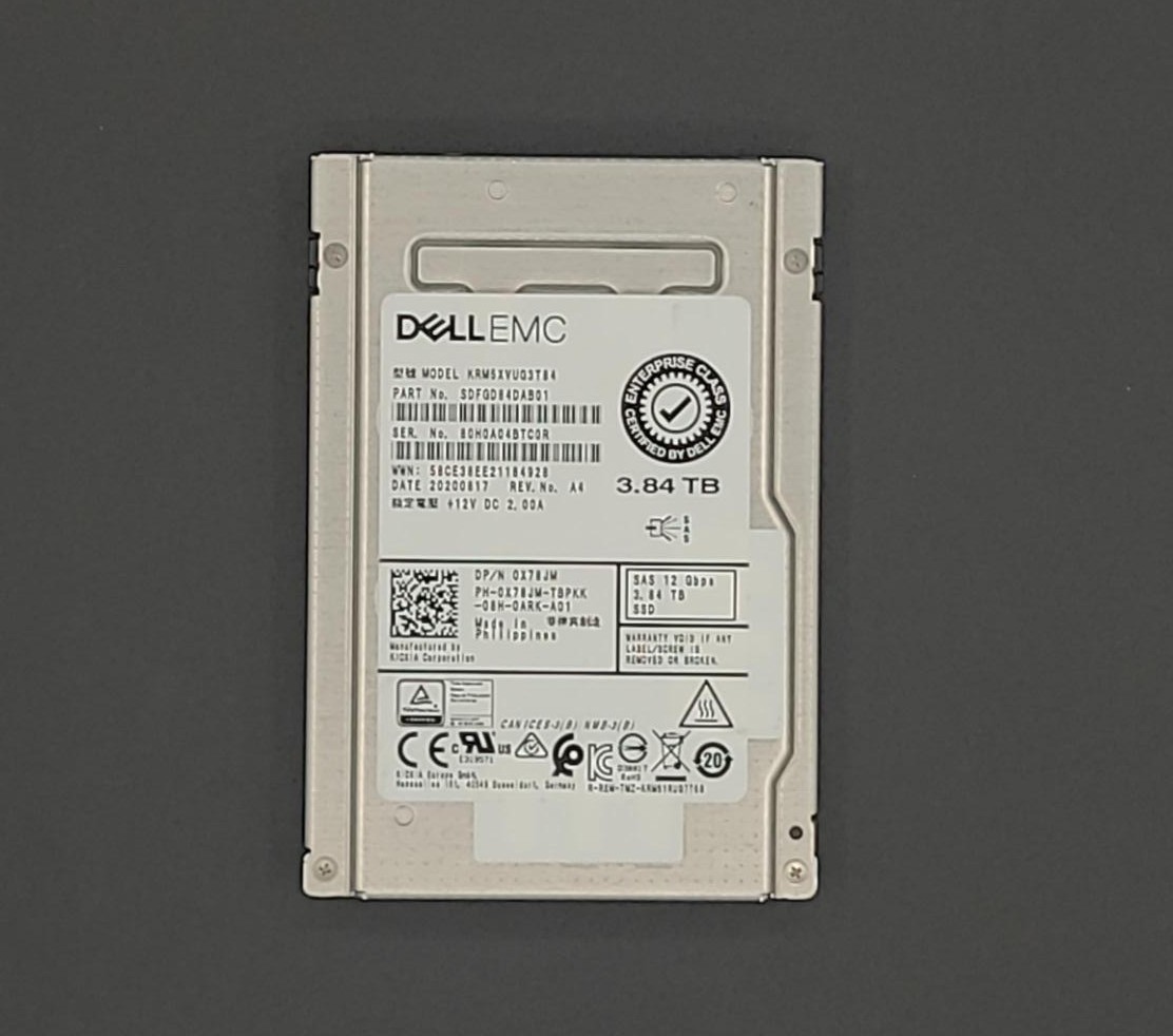 Dell EMC 3.84TB SAS SSD 2.5″ 12Gbps Enterprise Class KRM5XVUG3T84