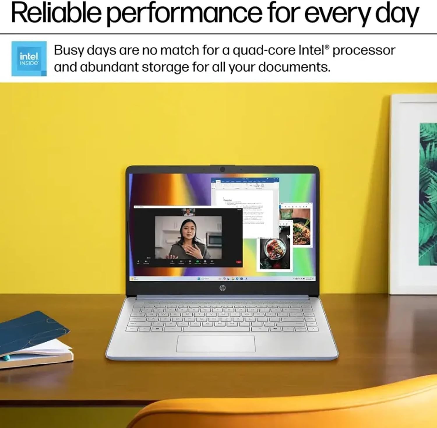 HP 14 ”Laptop, Intel Processor N150, 4GB RAM, 128GB UFS + 128GB MSD, Win11 Pro