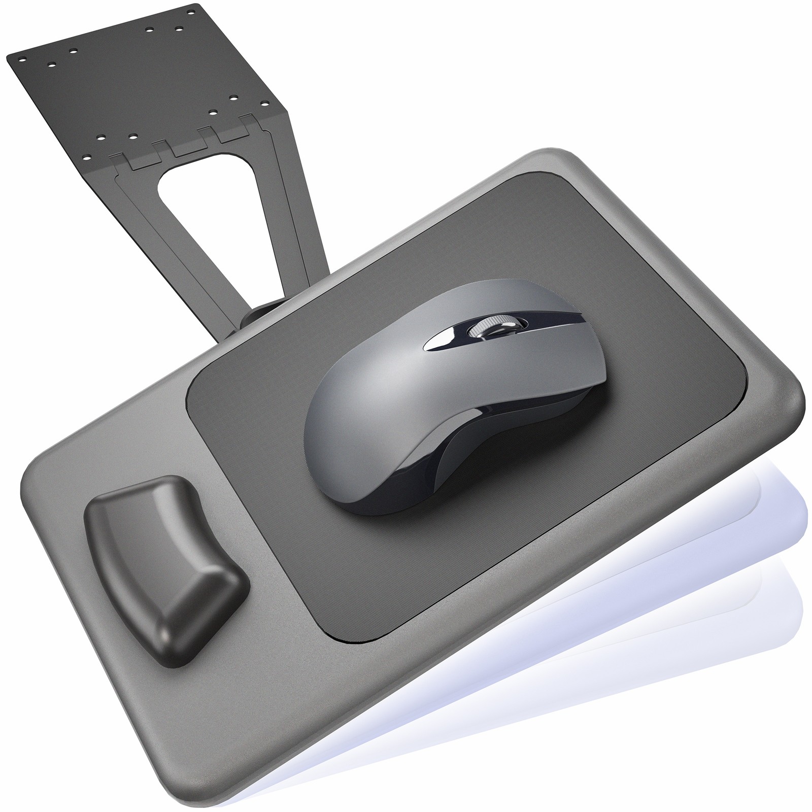 VIVO 8” x 12” Mouse Pad Attachment Extension Tray, VESA 75x75mm & 100x100mm