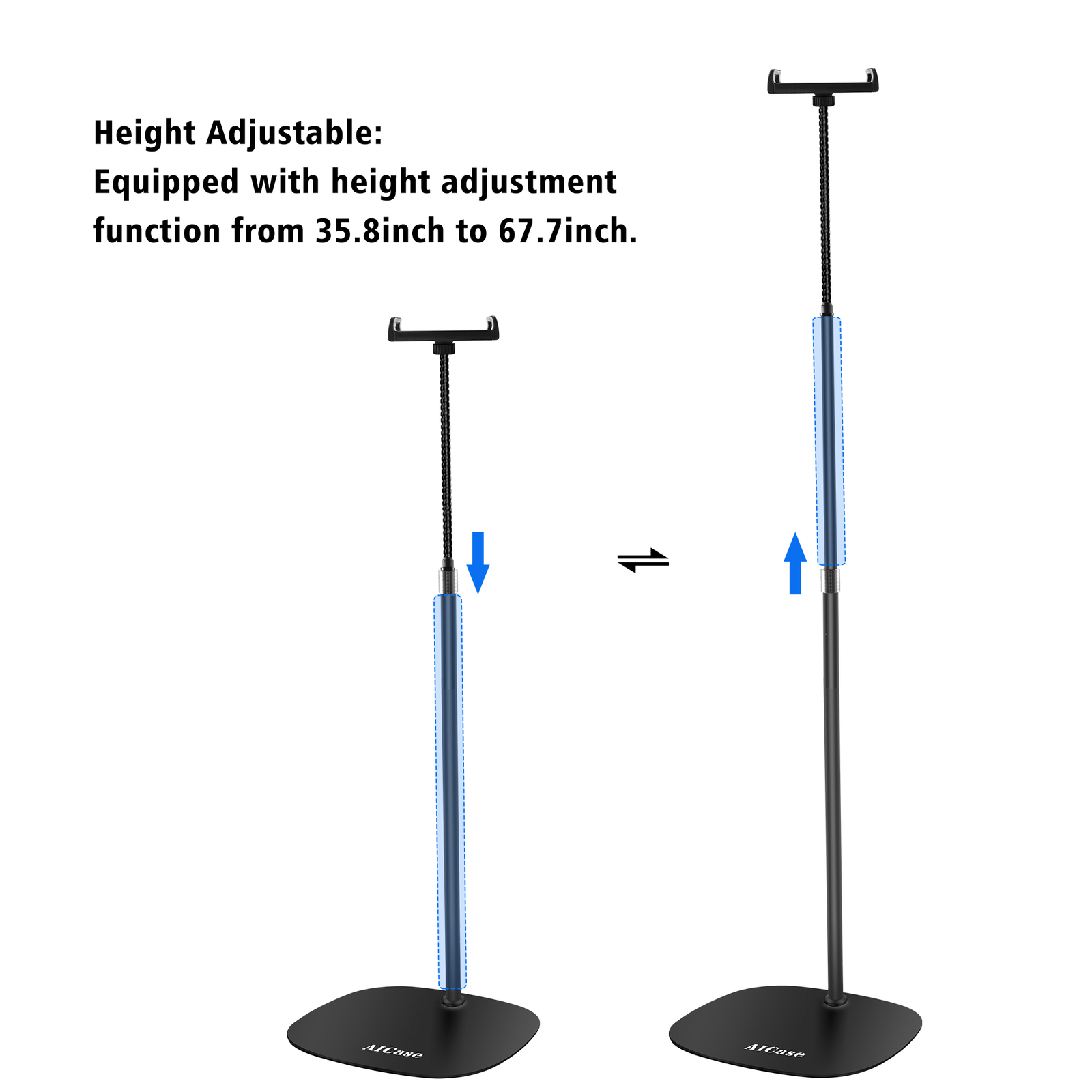 Detachable Universal Cell Phones Tablet iPad Selfie Gooseneck Floor Stand Holder