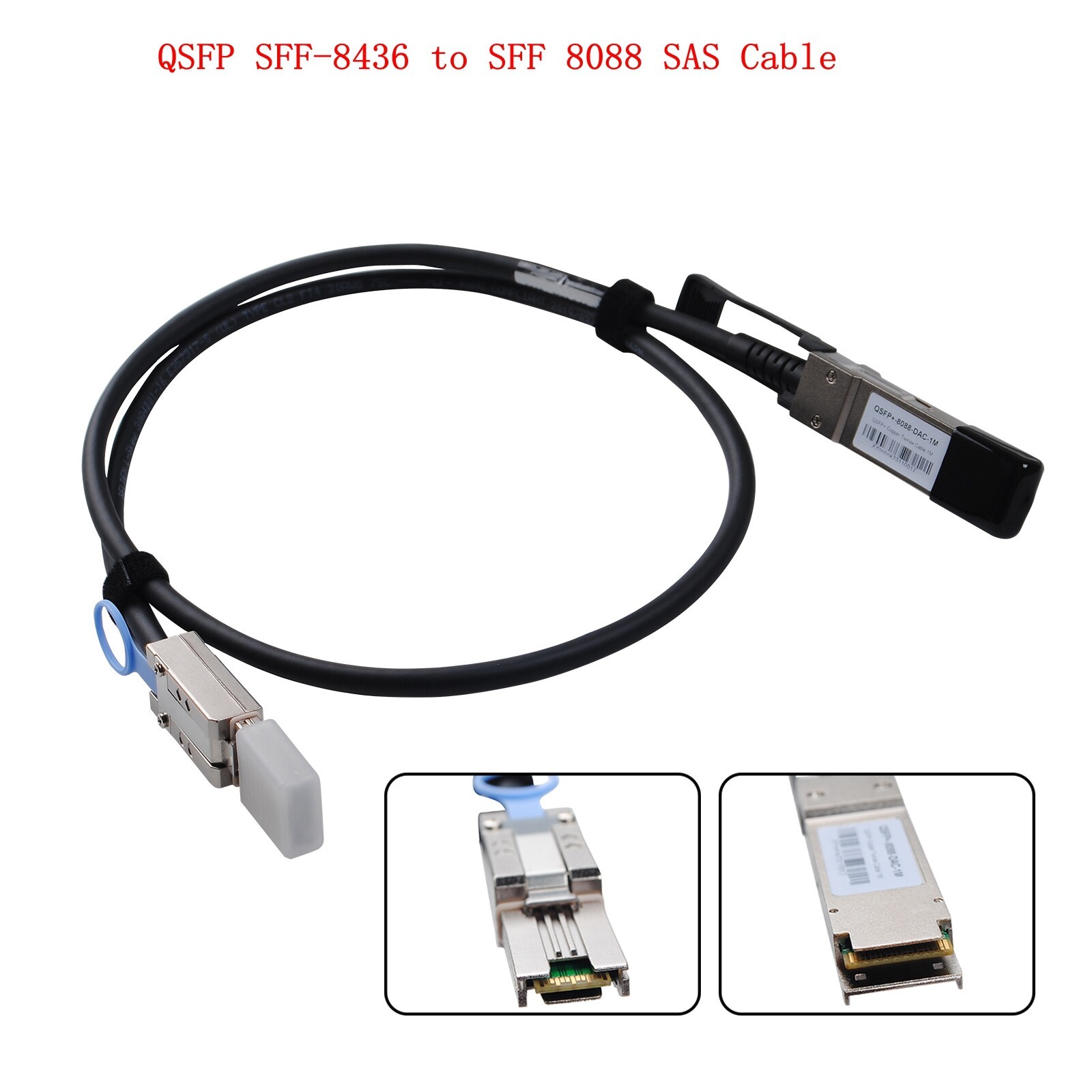Mini SAS Cable QSFP sff8436 to sff8088 HD SAS Cable For NetApp DS2246 1M